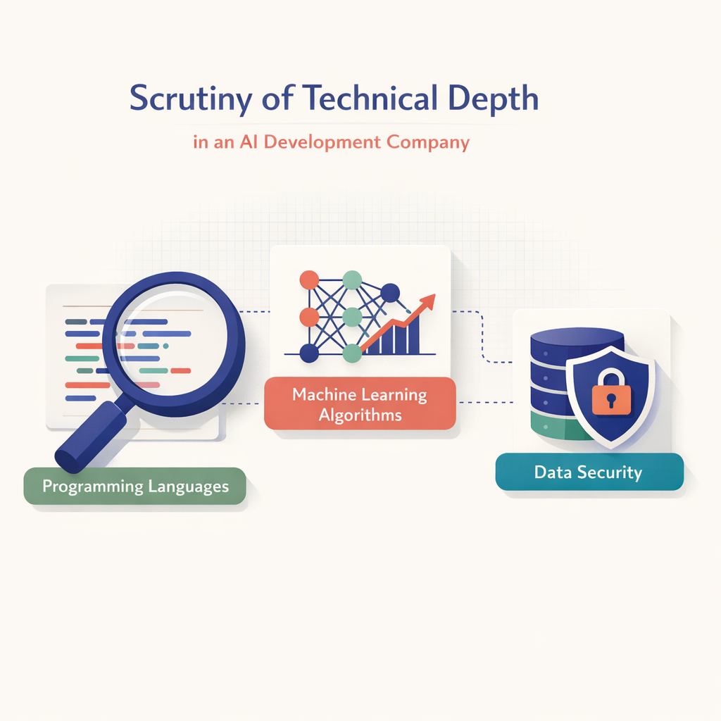Diagram displaying the elements of technical depth in an AI development company.