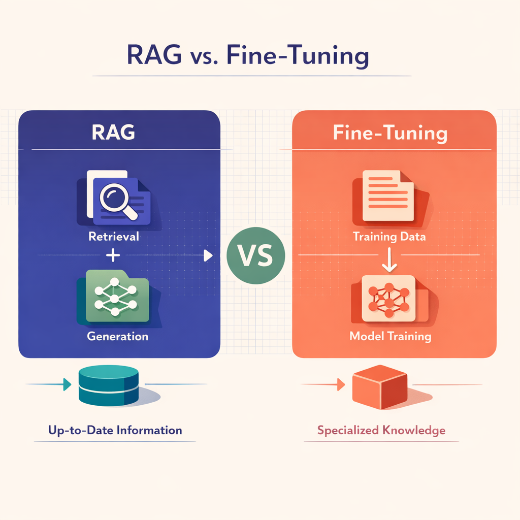 Comparative diagram of RAG vs Fine-Tuning