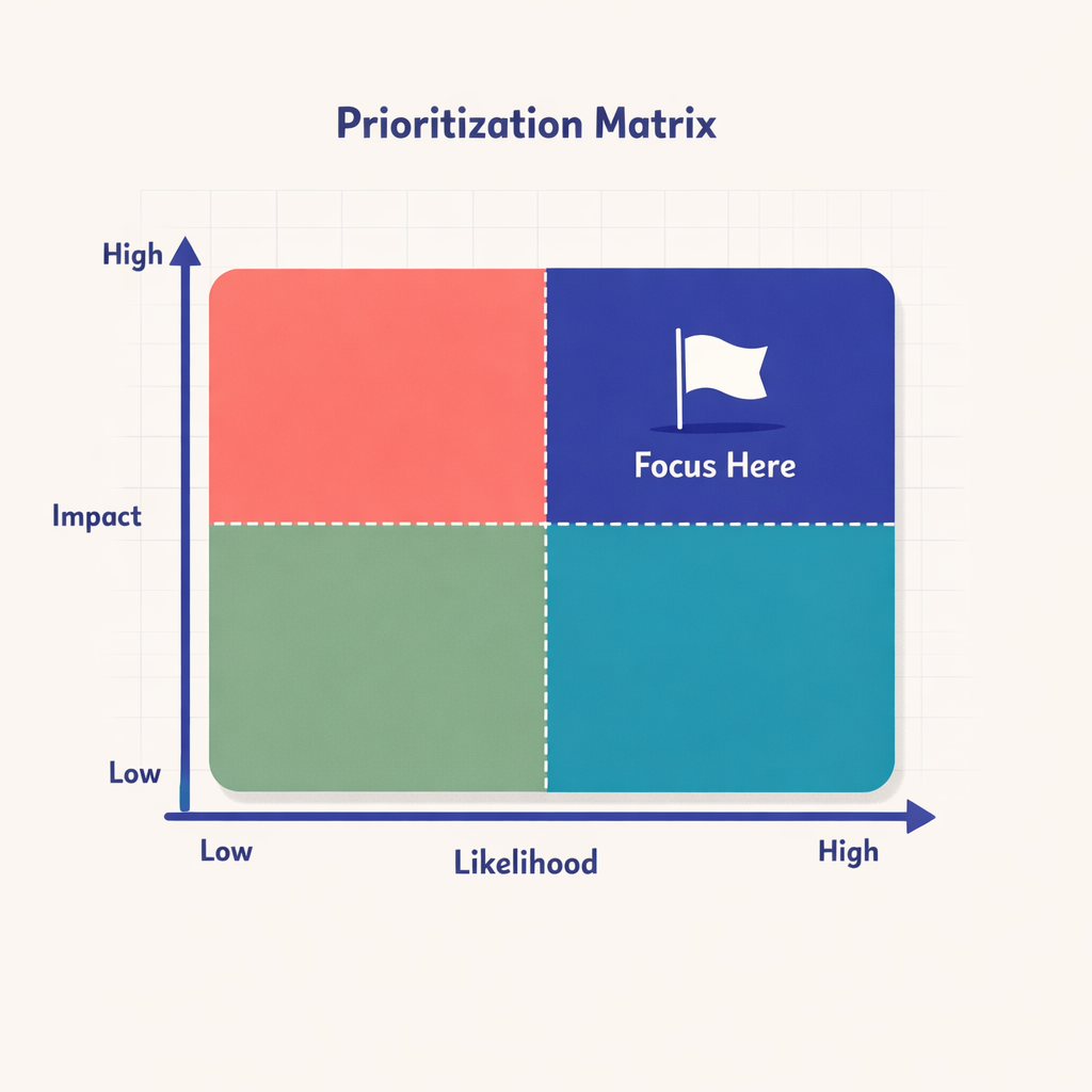 A strategic prioritization matrix diagram for choosing AI automation processes.
