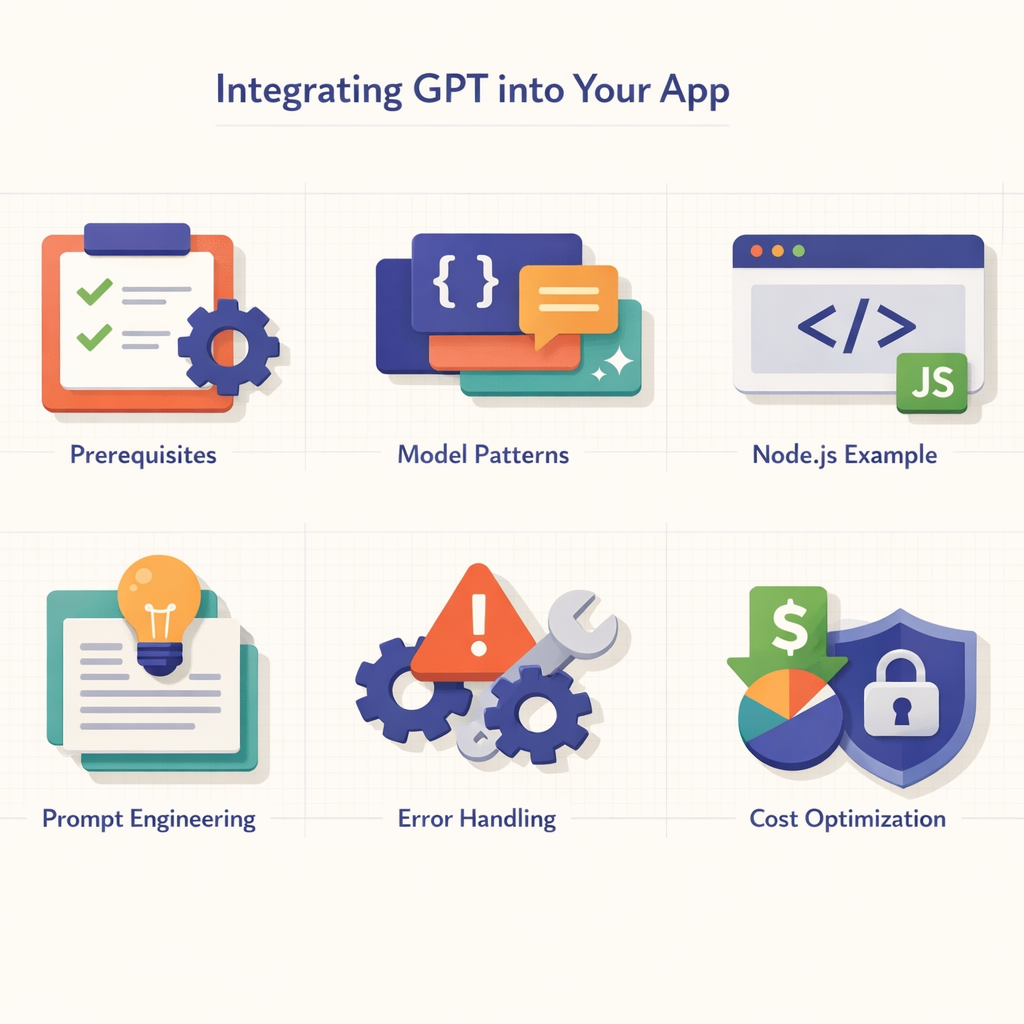 Diagram illustrating the steps of GPT integration into an app