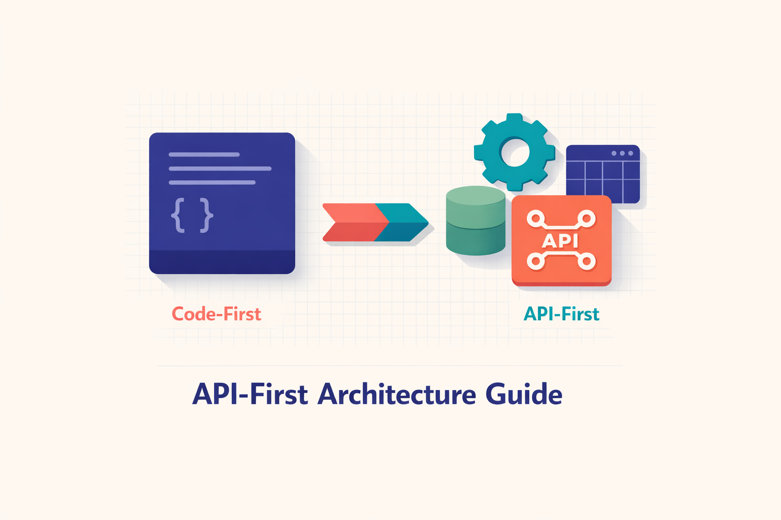 Hero image evoking transition from code-first to API-first architecture