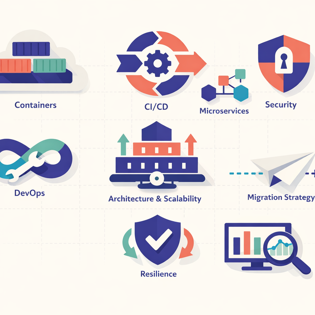 Illustration summarizing key components of the cloud-native development guide