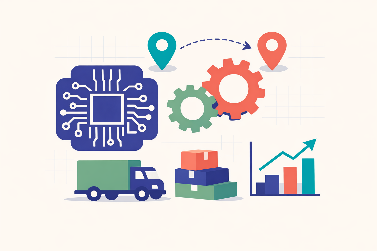 Hero image representing AI in supply chain logistics