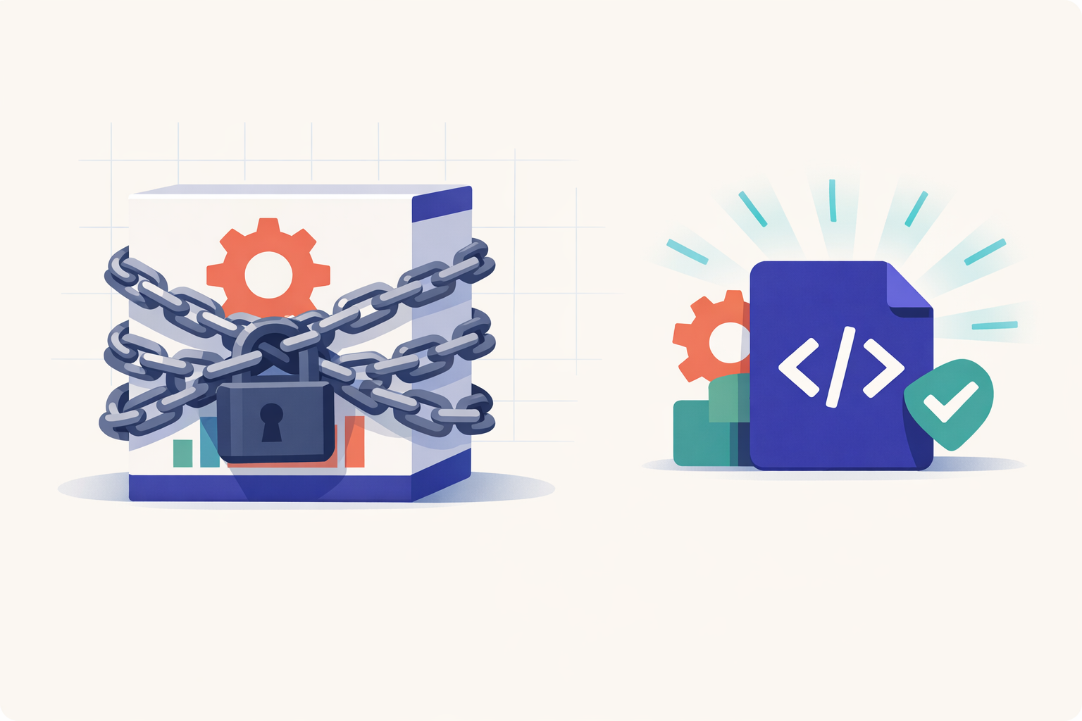 A comparison between chained off-the-shelf software and free custom software