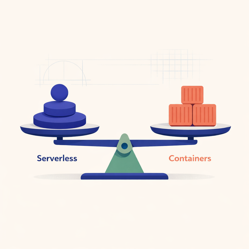 Illustration depicting the Trade-offs between Serverless and Containers