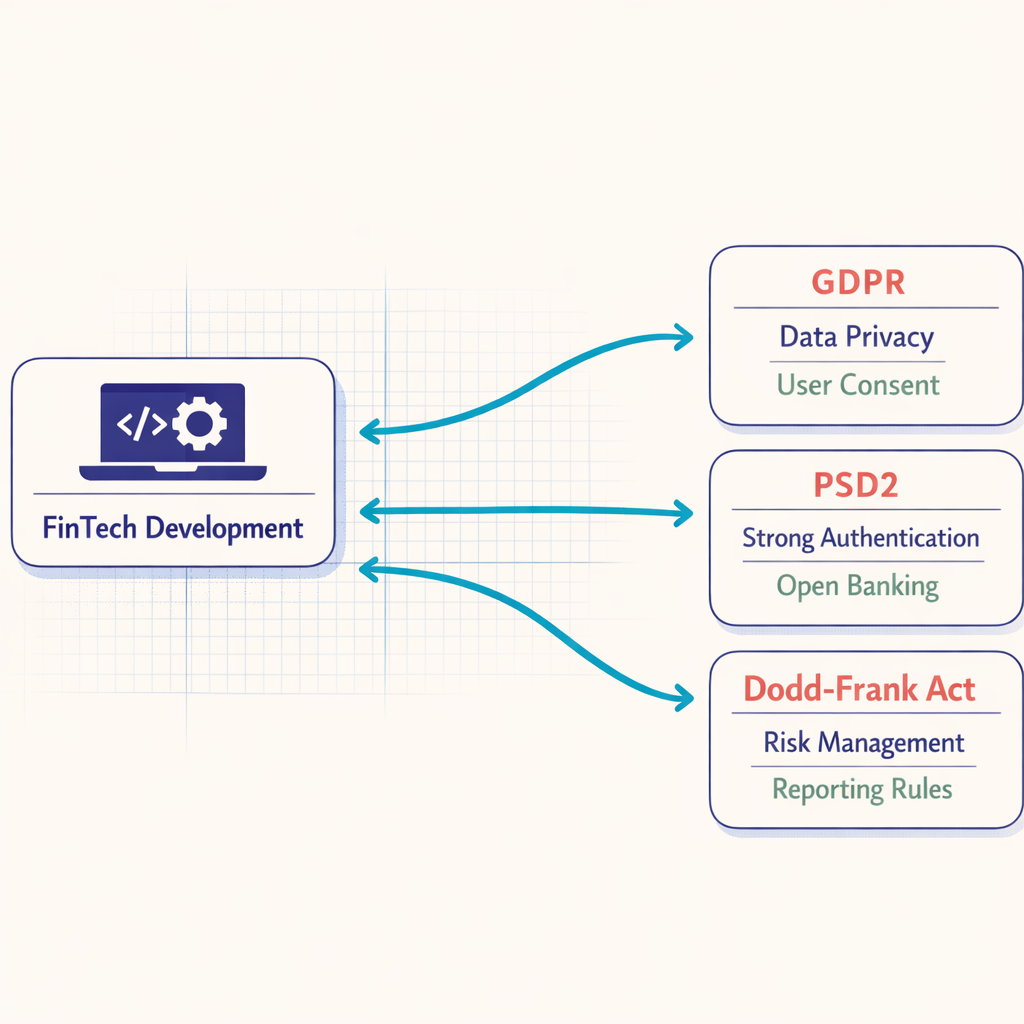Compliance regulations diagram related to FinTech software development