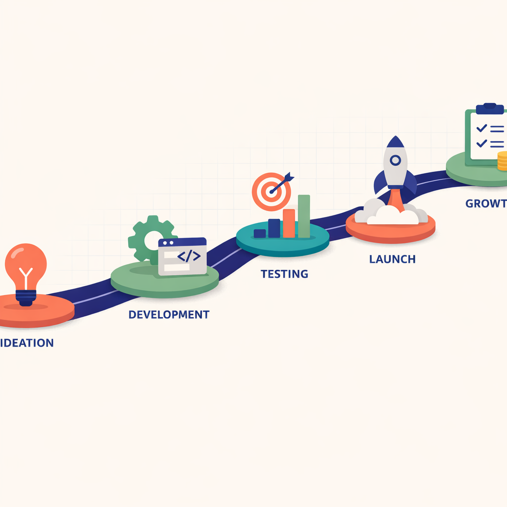Stylized roadmap of FinTech software development journey