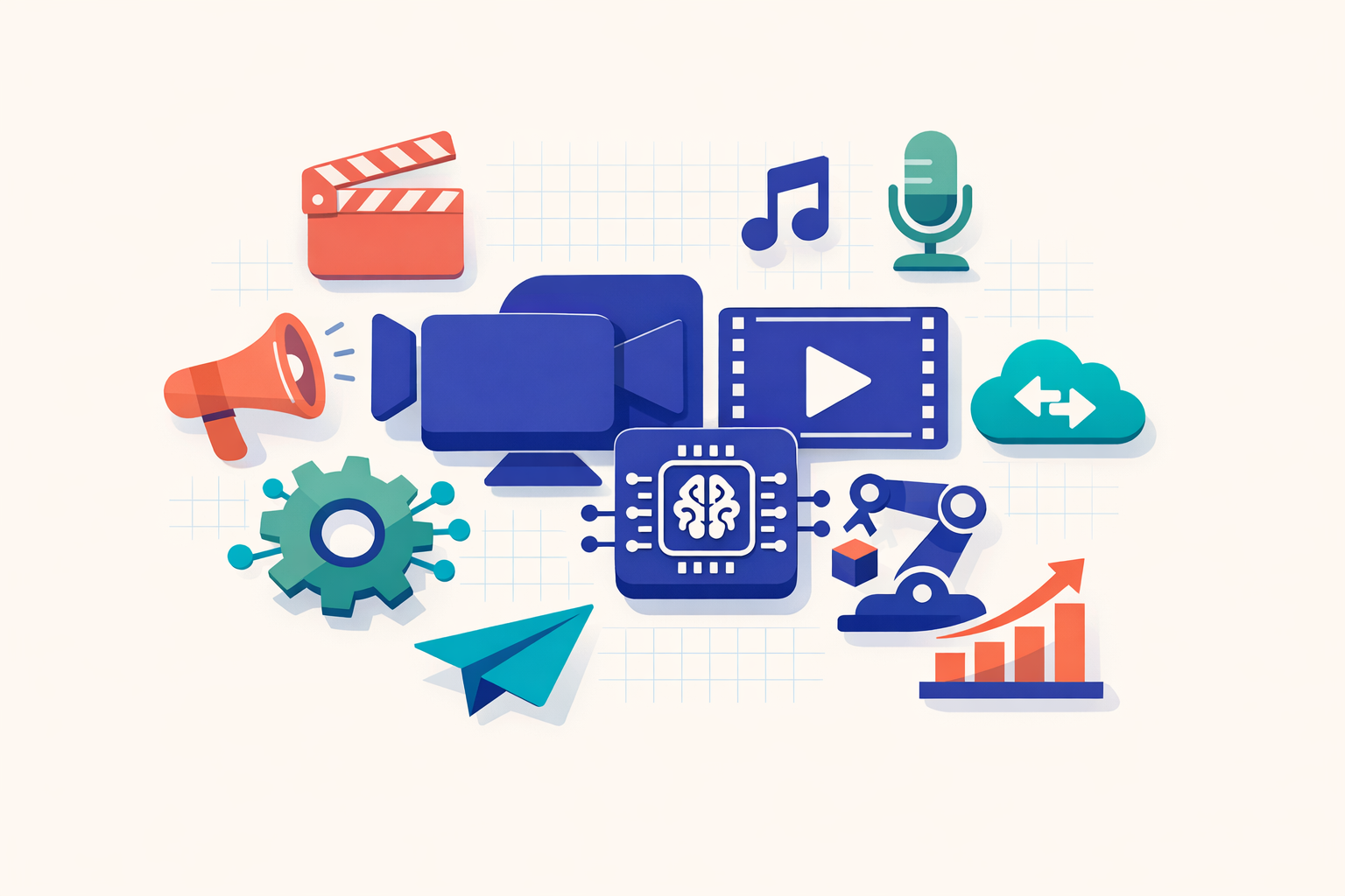 Hero image representing AI's role in transforming the media and publishing industries